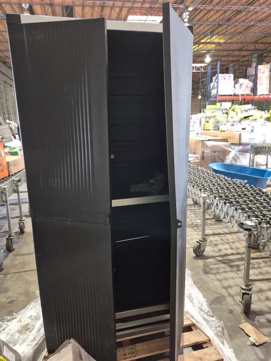 Premium One 35 in. W x 71.7 in. H. x 18.5 in. D 5-Shelf Resin Freestanding Cabinet in Black - image 3