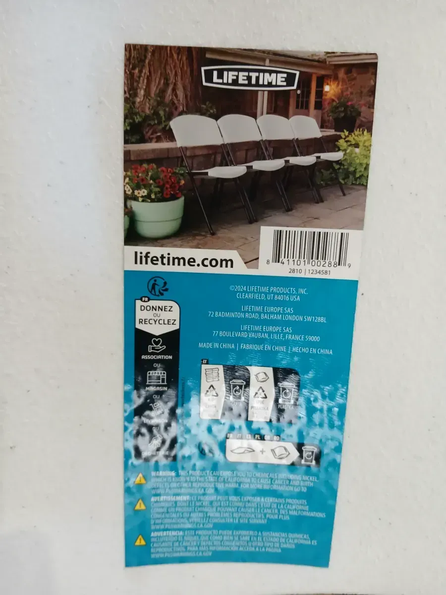 ***Pack of 2***Lifetime Products Contoured Folding Chair, White - image 3