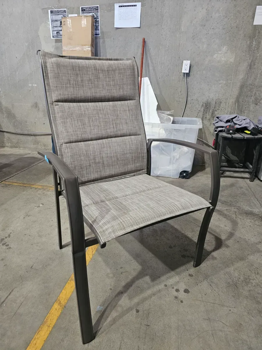 Oversized Padded Sling Stack Outdoor Dining Chair in Riverbed - image 2