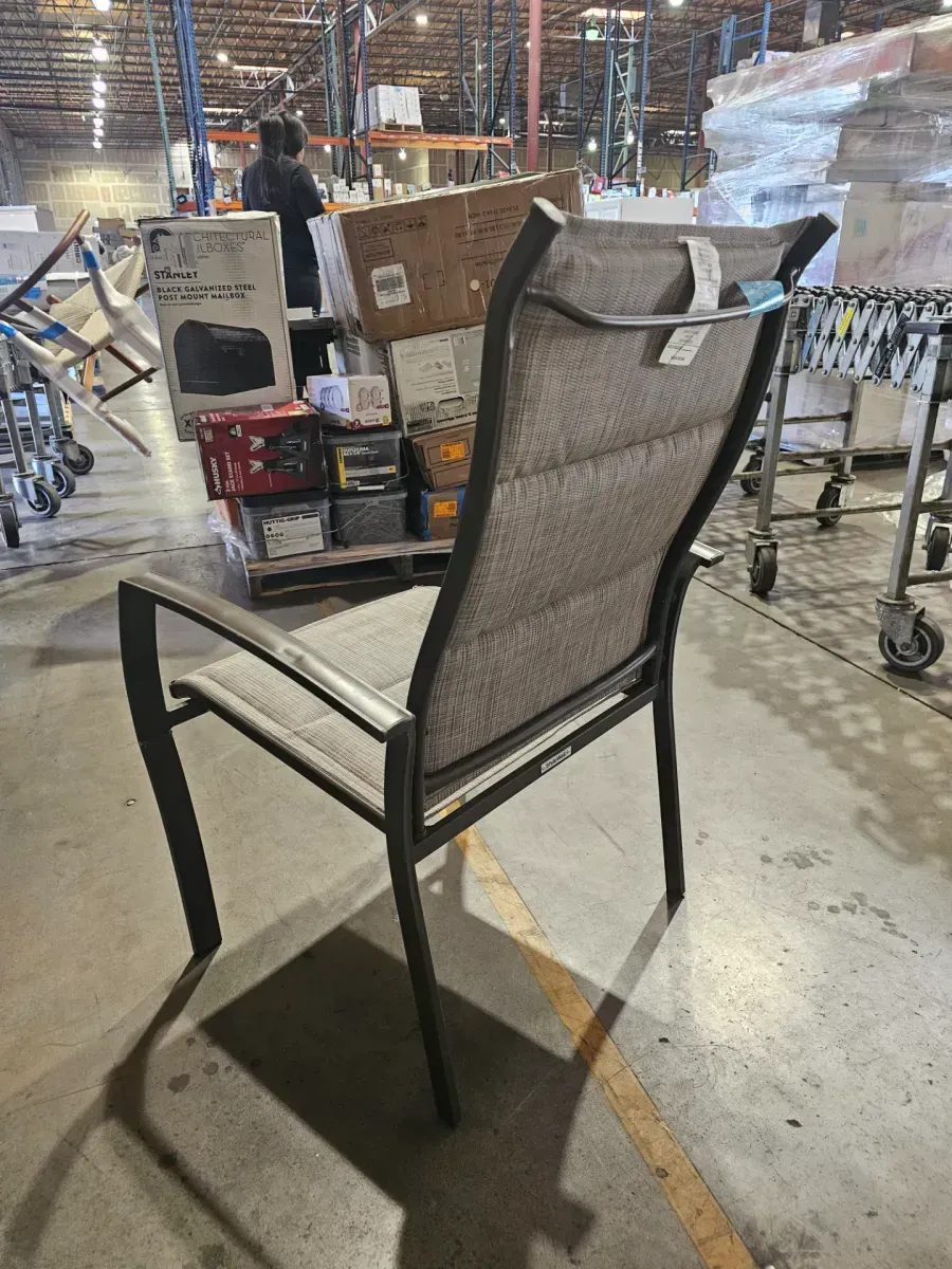 Oversized Padded Sling Stack Outdoor Dining Chair in Riverbed - image 3