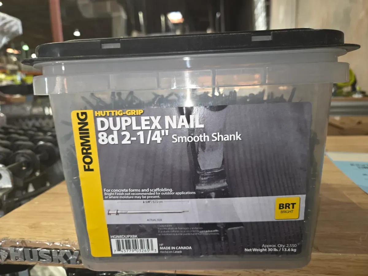 30 lb Tub of 8D 2-1/4" Duplex Nails for Forming & Scaffolding - image 2