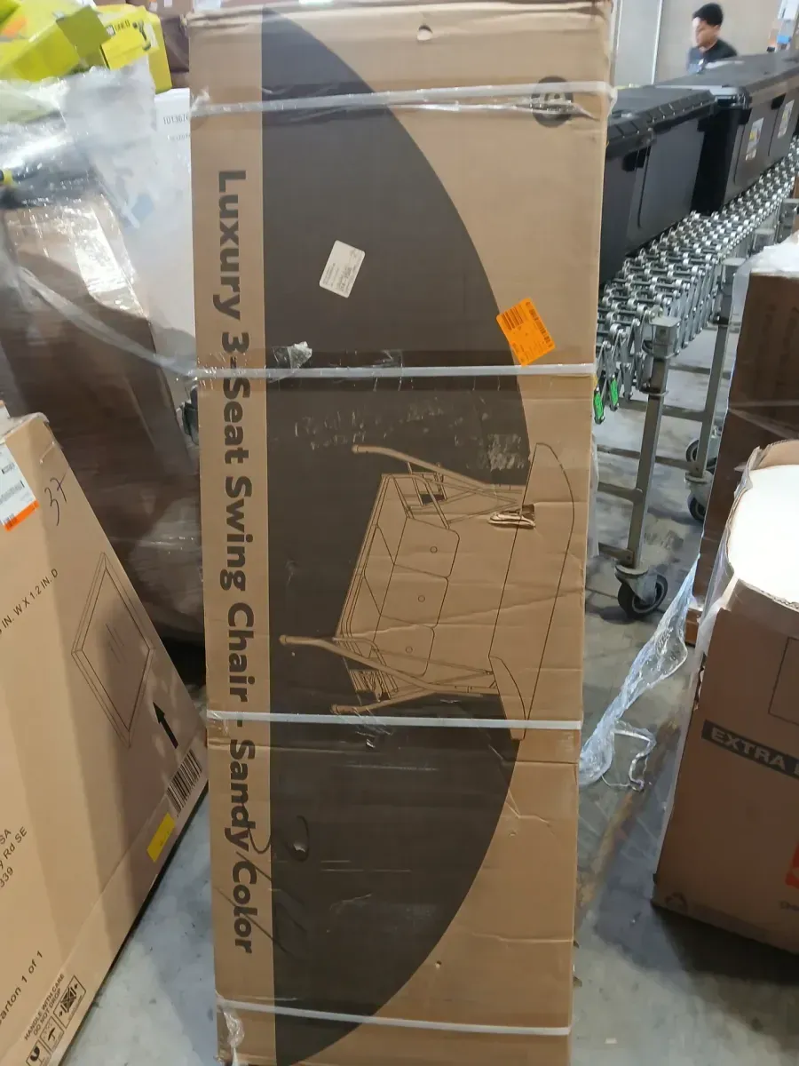 3-Person Steel Metal Outdoor Patio Swing with Canopy and Cushions - image 3