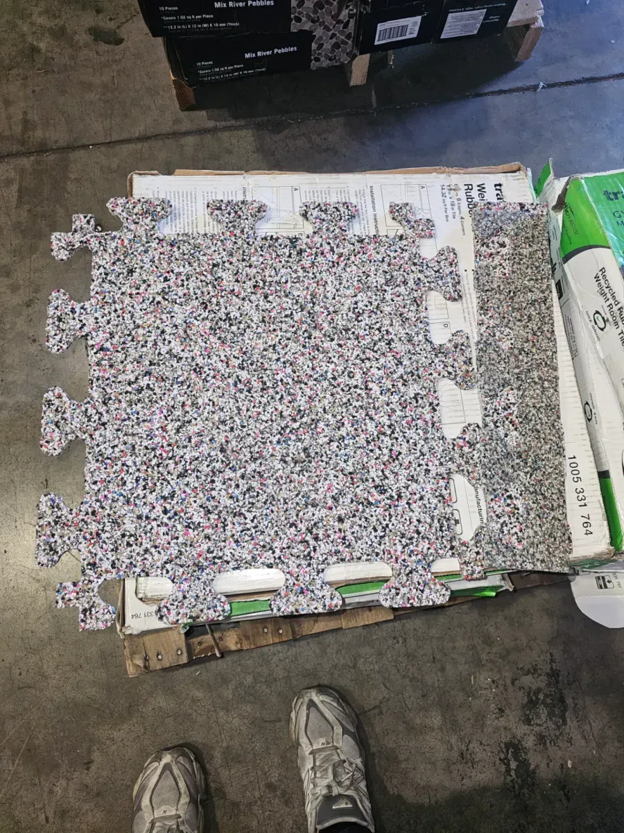 *** 11 Cases (157.52 sq. ft.) *** 18 in. x 18 in. Rubber Gym/Exercise Flooring Tiles with Nike Grind (14.32 sq. ft.) (6-Pack) Colors will Vary - image 2