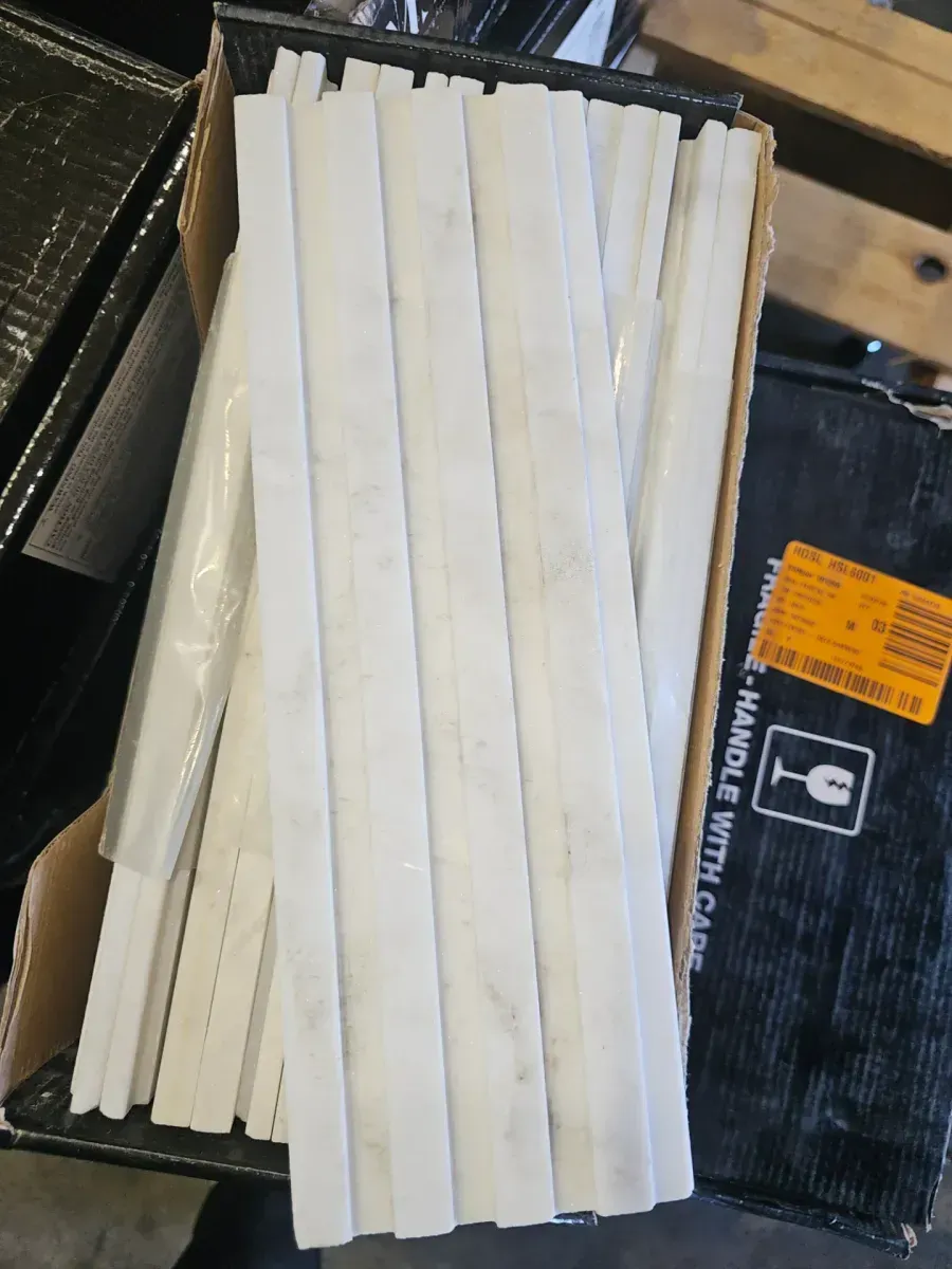 *** 9 cases  (44.55 sq. ft./Case) *** ( Arabescato Venato Fluted Honed Marble Wall Tile 4 in. x 12 in. (4.95 sq. ft./Case) - image 2