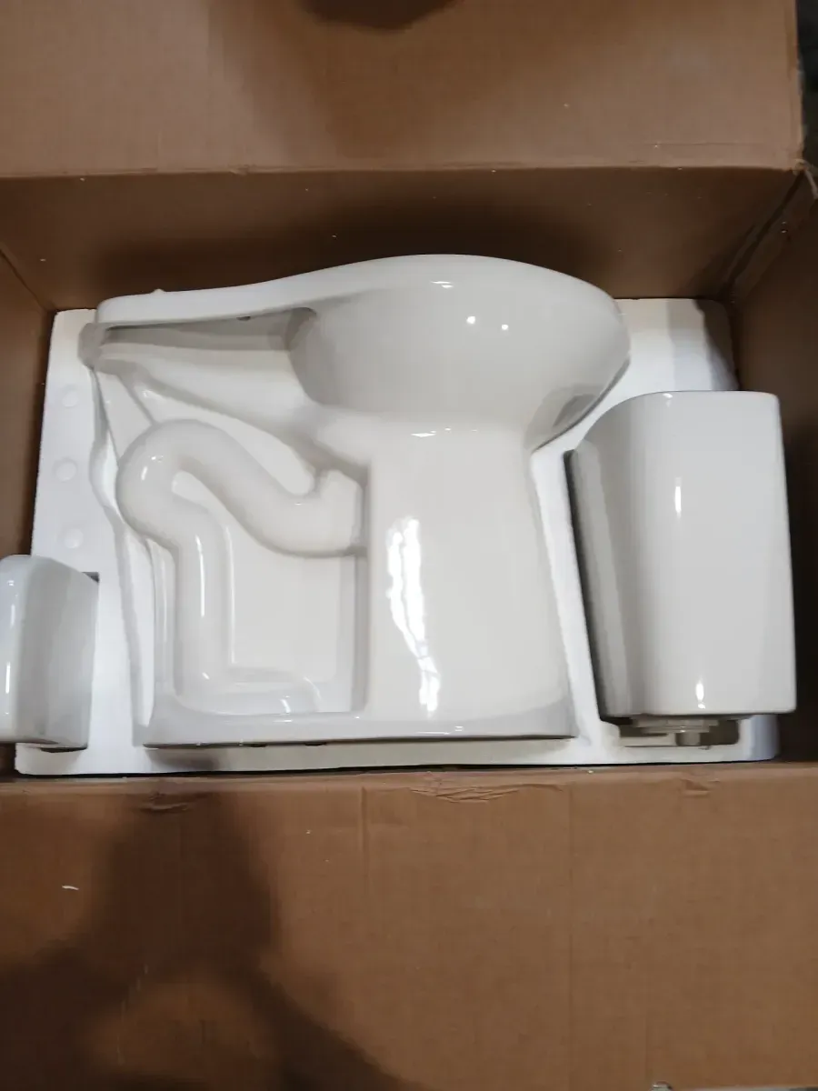 Extra Tall Toilet 21 In Two Piece Single Flush 1.28 GPF, Comfort Bowl Height Bathroom Toilet in White - image 4