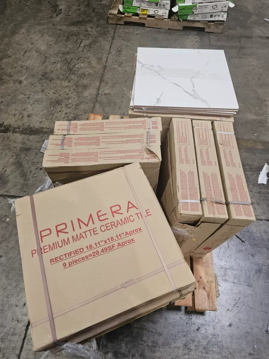 *** 18 cases ( 471.27 sq. ft. )(Case) *** (Matte Calcutta 18 in. x 18 in. Glazed Ceramic Floor and Wall Tile (20.49 sq. ft. (Case) - image 4