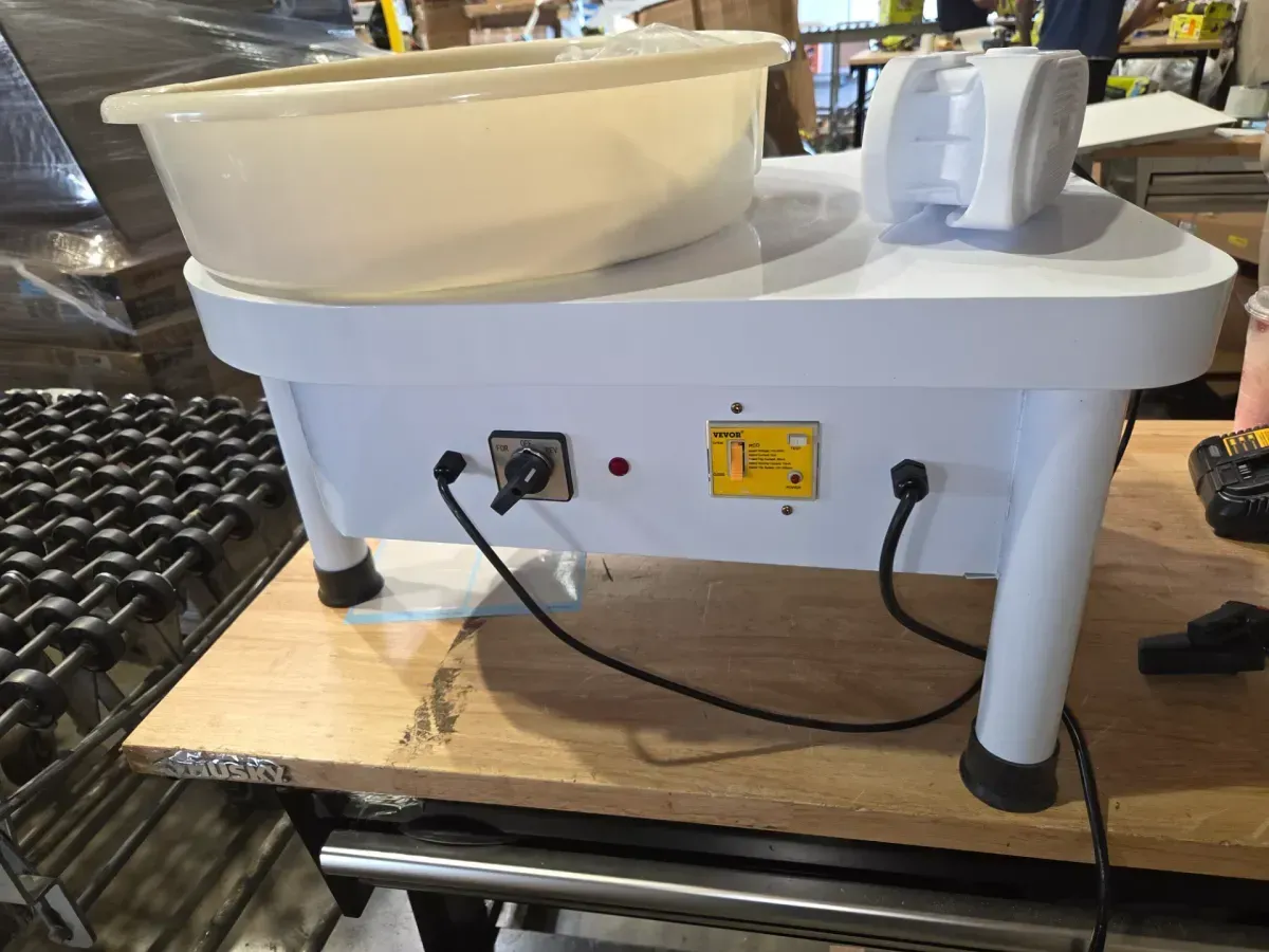14 in. White Pottery Wheel 450-Watt Electric Ceramic Work Clay Forming Machine for Adult with Foot Pedal and ABS Basin - image 2