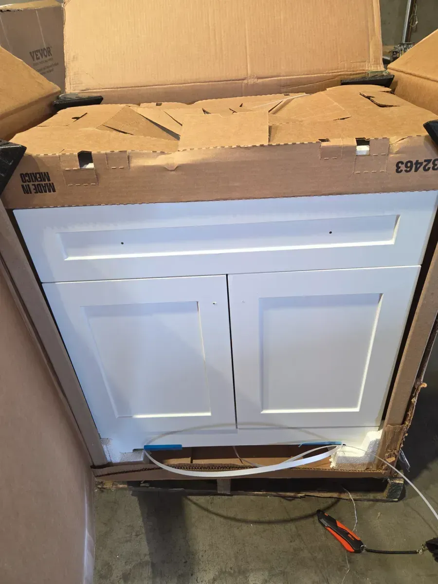 Everdean 31 in. Single Sink White Bath Vanity with White Cultured Marble Top (Assembled) - image 2