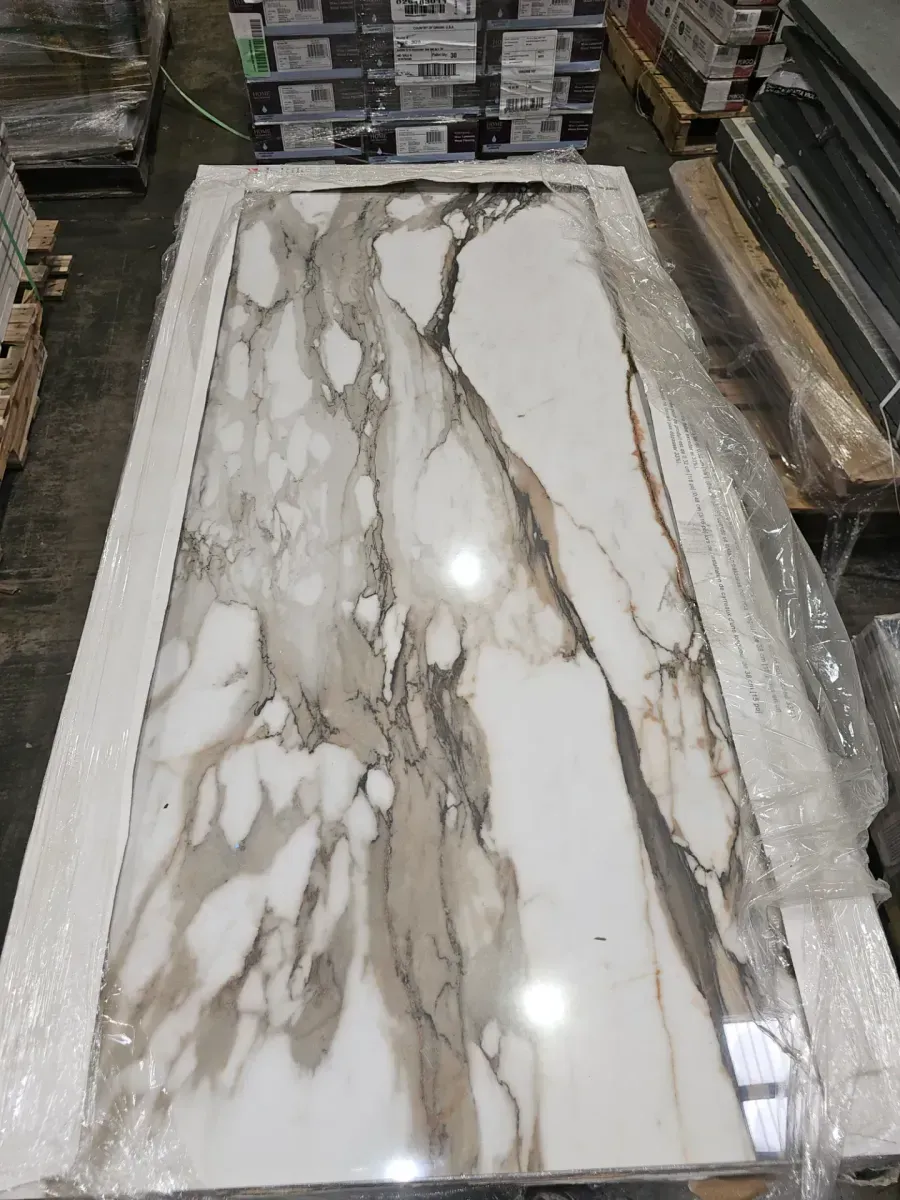 *** 25 Cases ( 387.5sq. ft./case)***  Wenrose Calacatta Topaz 24 in. x 48 in. Polished Porcelain Marble Look Floor and Wall Tile (15.5 sq. ft./case) - image 2