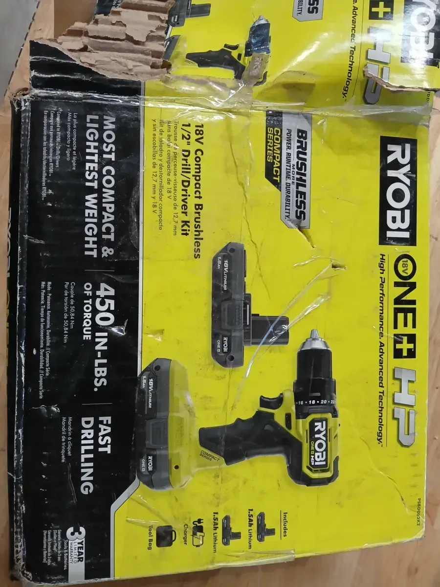 ***Non-functional***ONE+ HP 18V Brushless Cordless Compact 1/2in. Drill/Driver Kit with (2) 1.5 Ah Batteries and Charger - image 3