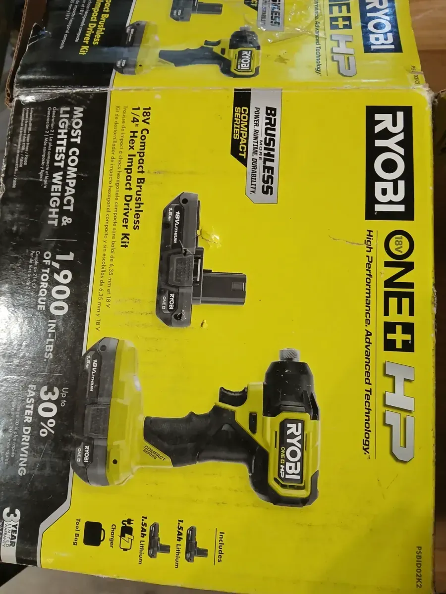***It is missing a few accessories***.ONE+ HP 18V Brushless Cordless Compact 1/4 in. Hex Impact Driver Kit with (2) 1.5 Ah Batteries and Charger - image 4