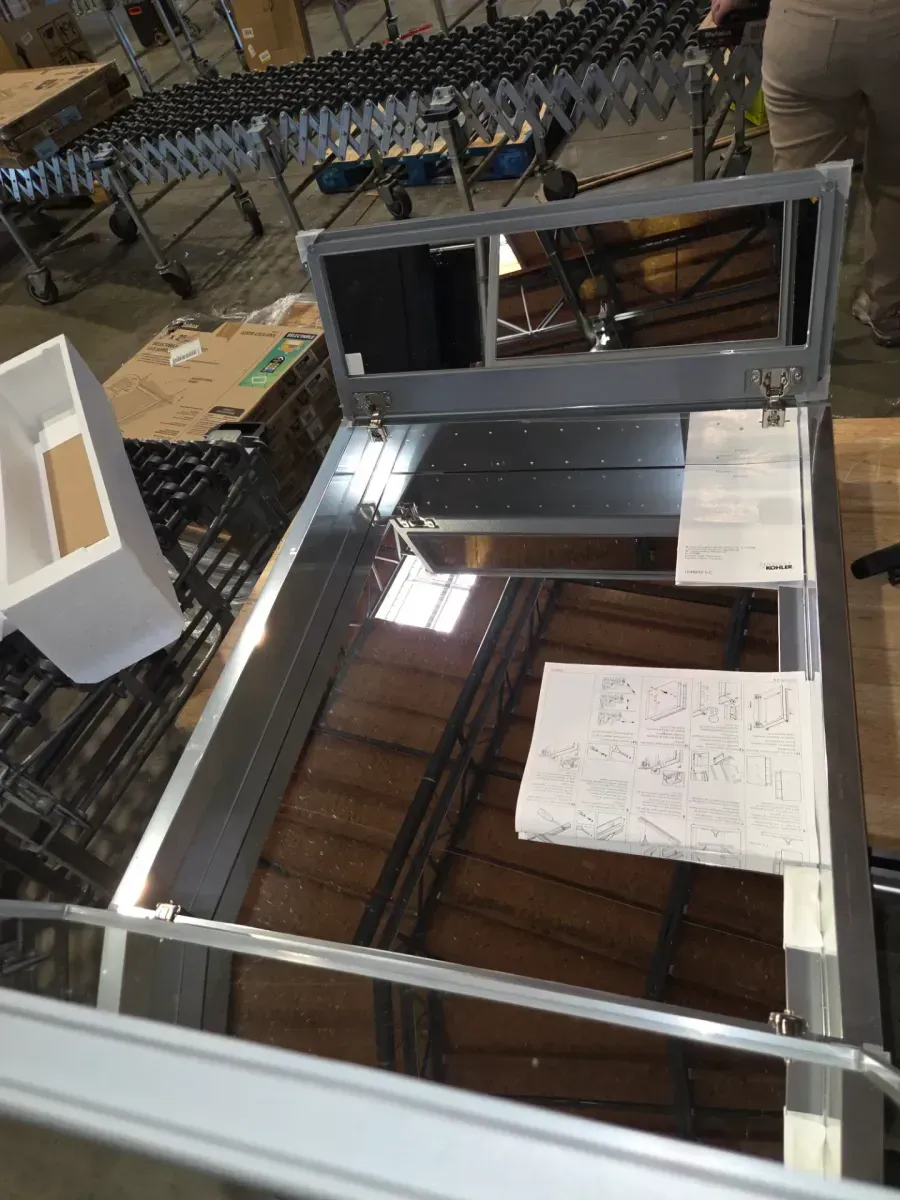 30 in. W x 26 in. H BeveledTwo-Door Recessed or Surface Mount Medicine Cabinet with Mirror Interior - image 4