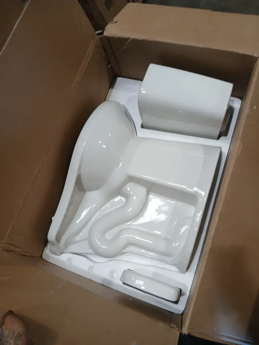 19 in. 2-Piece 1.0/1.6 GPF Rear-Outlet Dual Flush Round High Toilet in White (Seat Included) - image 4