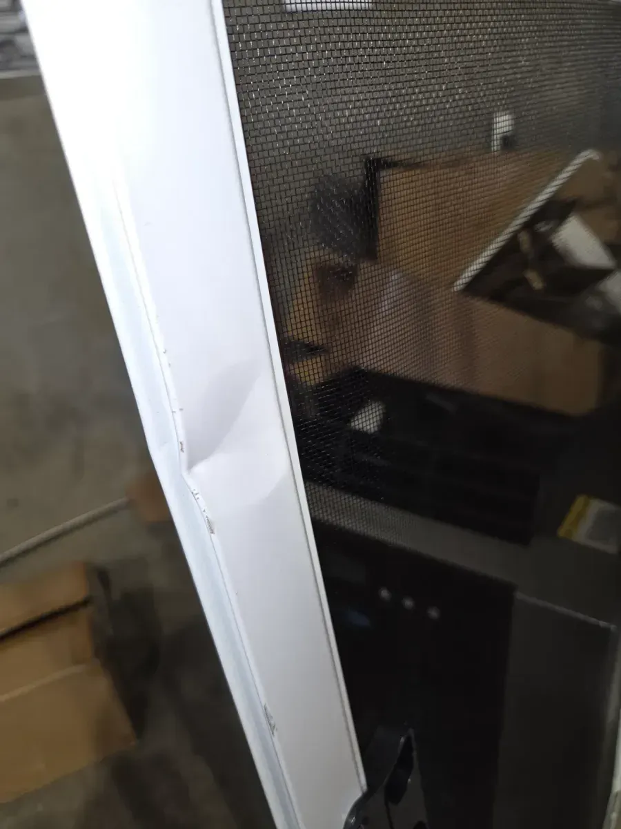 30 in. x 80 in. Adjustable Fit White Metal Steel Sliding Patio Screen Door - image 5