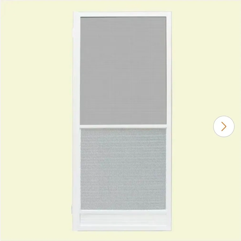 30 in. x 80 in. Riviera Powder-coat White Outswing Metal Hinged Screen Door - image 1