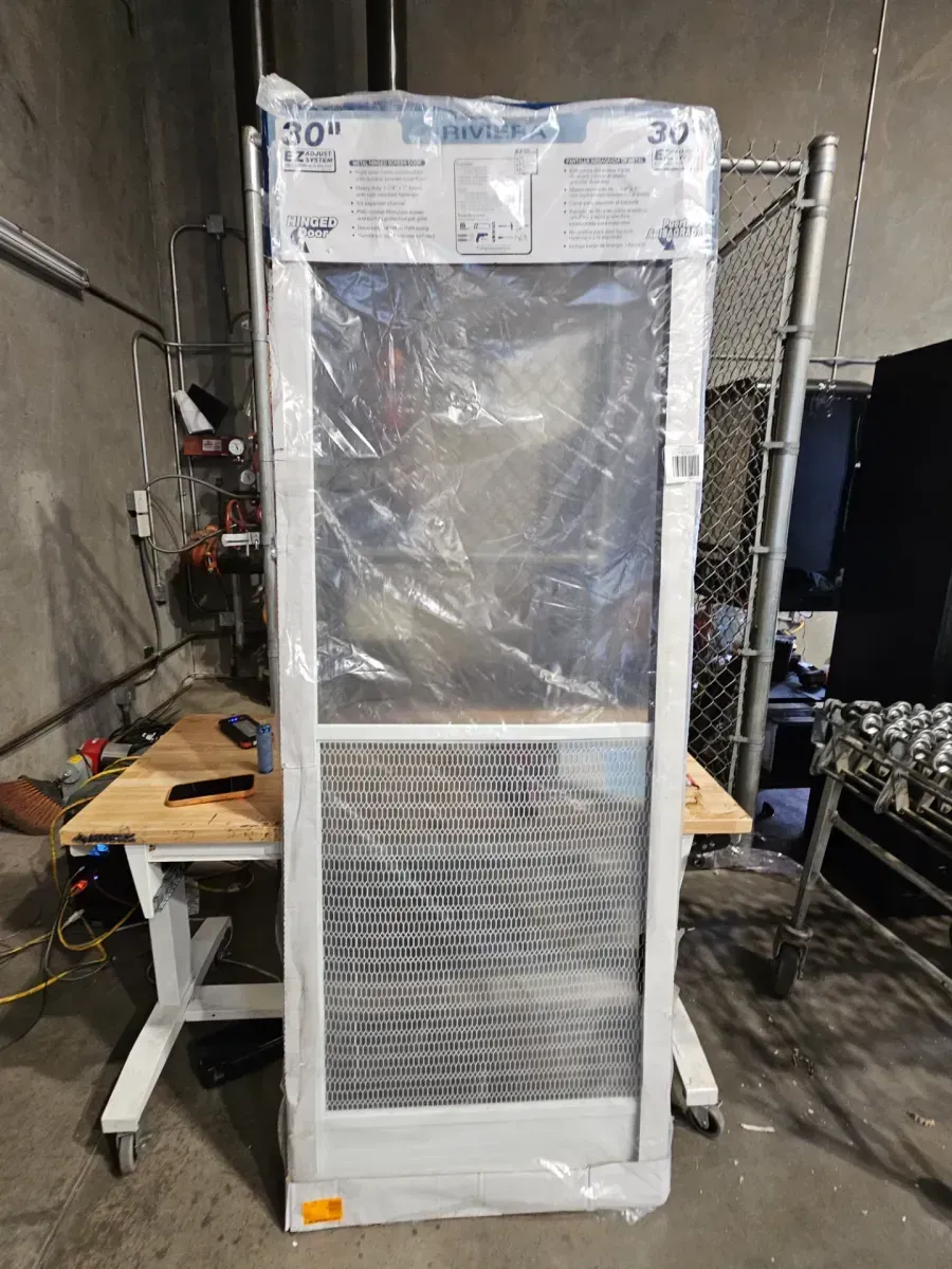 30 in. x 80 in. Riviera Powder-coat White Outswing Metal Hinged Screen Door - image 3