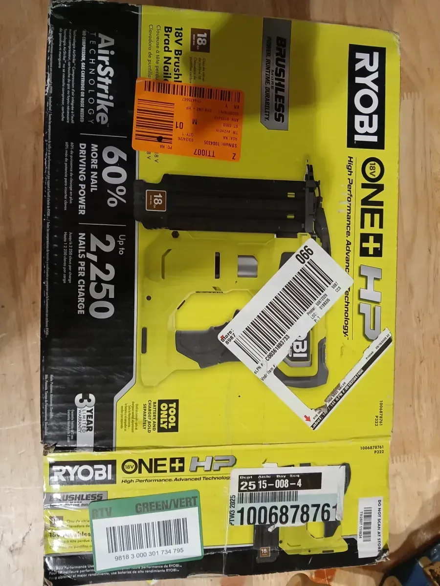 ***Non-functional***ONE+ HP 18V 18-Gauge Brushless Cordless AirStrike Brad Nailer (Tool Only) - image 3