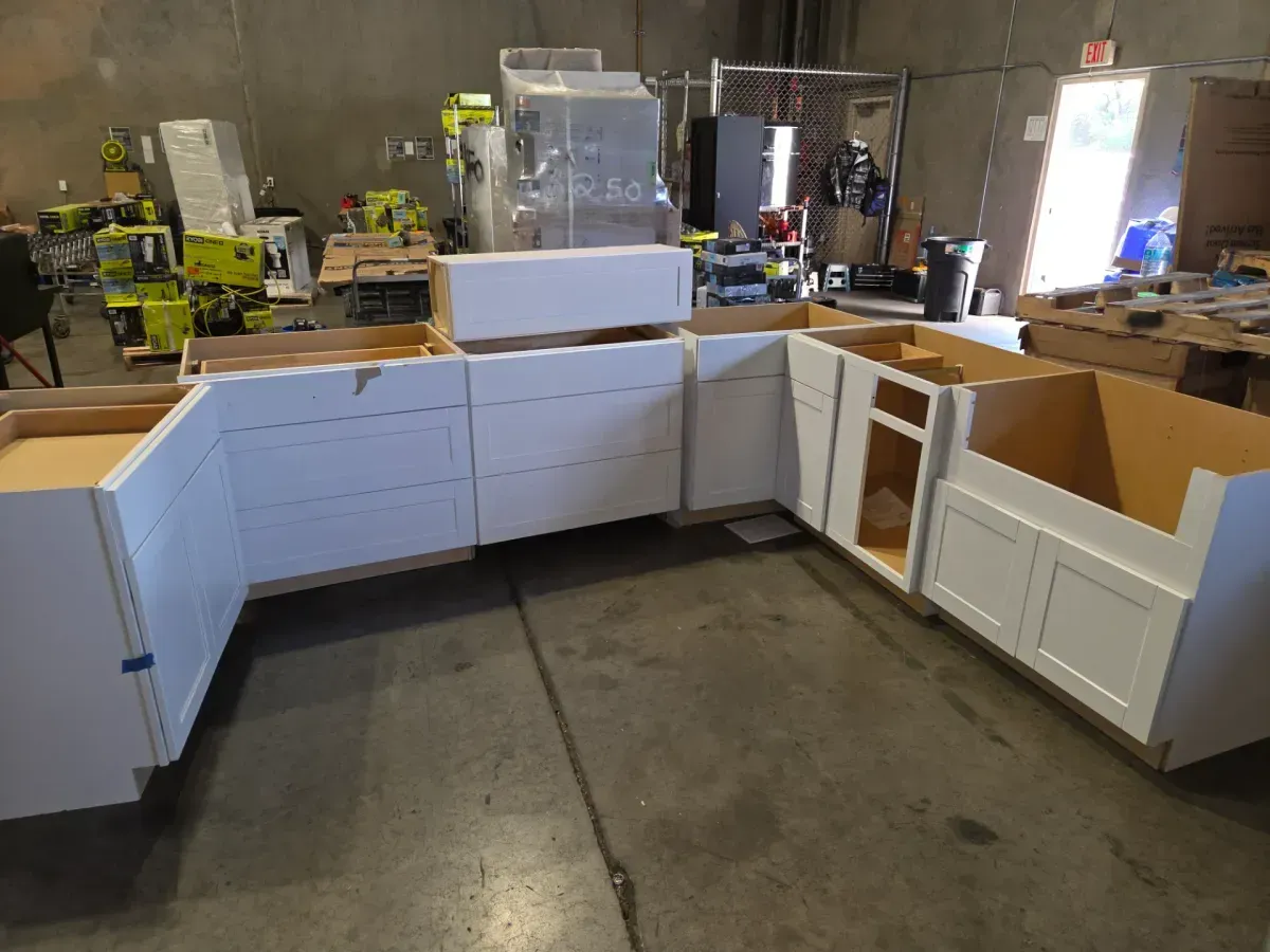 White Shaker Style Kitchen Base Cabinet Set - image 1