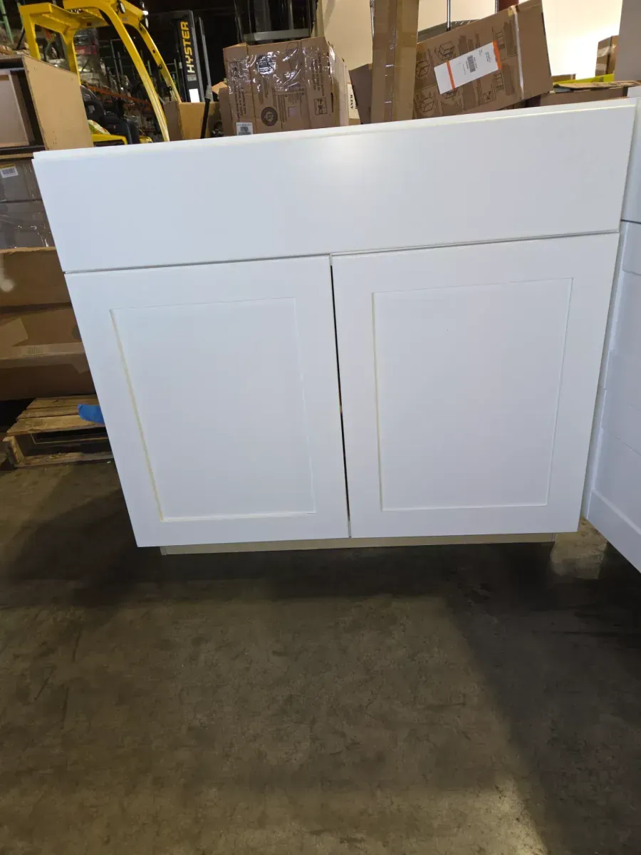 White Shaker Style Kitchen Base Cabinet Set - image 2
