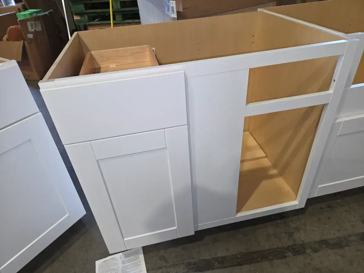 White Shaker Style Kitchen Base Cabinet Set - image 8