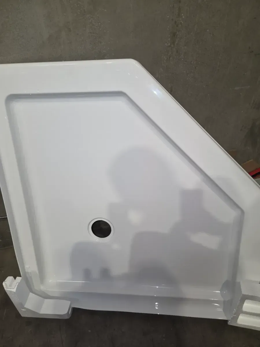 Foundations 38 in. L x 38 in. W x 74 in. H Corner Shower Kit with Pivot Framed Shower Door and Shower Pan - image 2