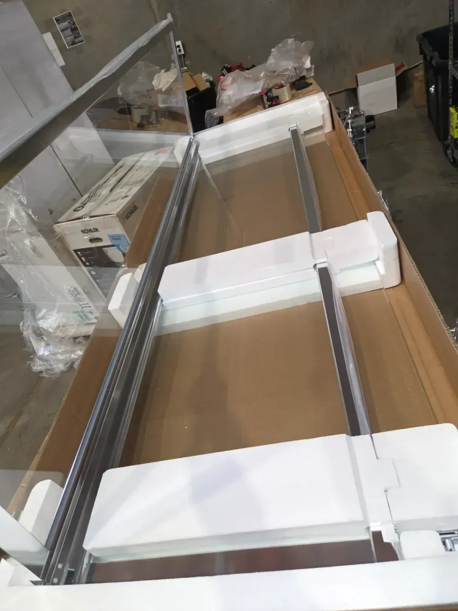 Foundations 38 in. L x 38 in. W x 74 in. H Corner Shower Kit with Pivot Framed Shower Door and Shower Pan - image 3