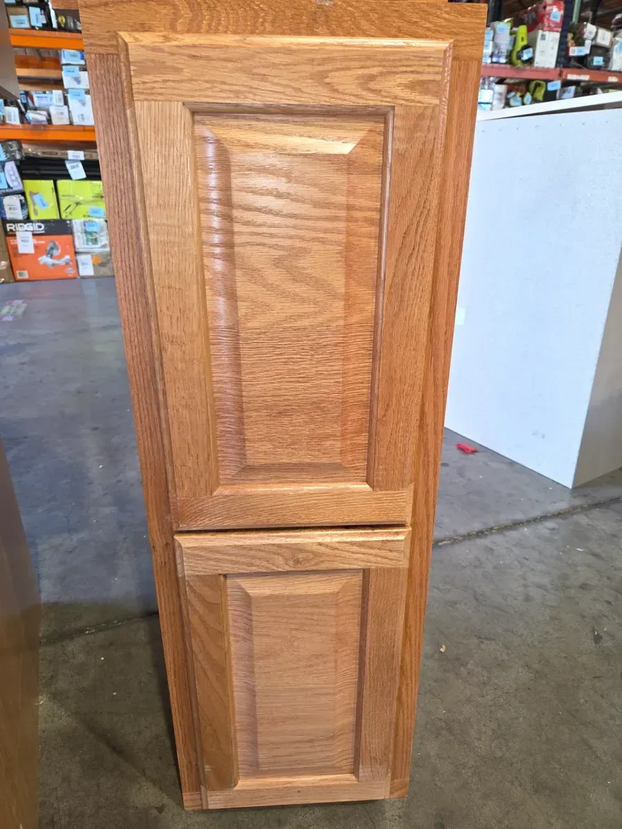 9-Piece Set of Oak Finish Raised Panel Kitchen Cabinets - image 3