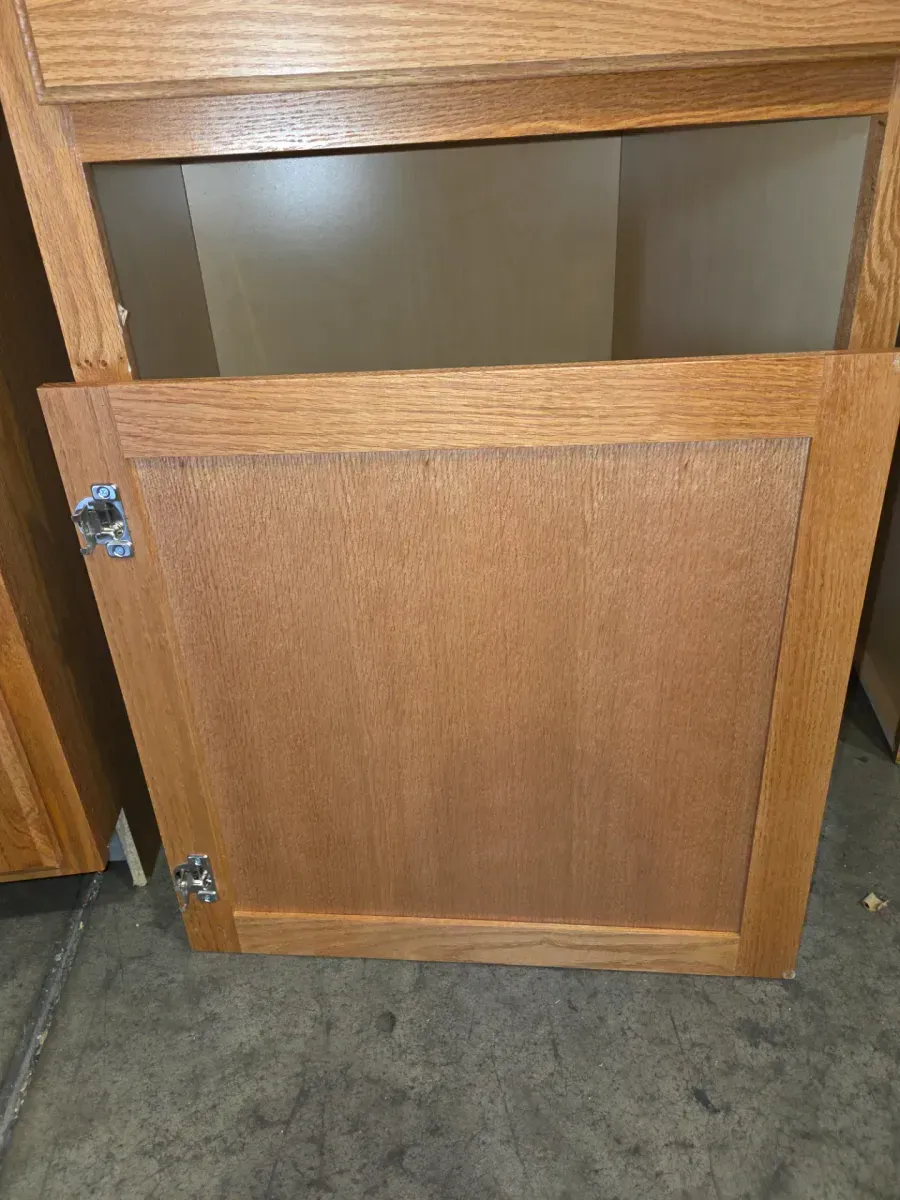 9-Piece Set of Oak Finish Raised Panel Kitchen Cabinets - image 6