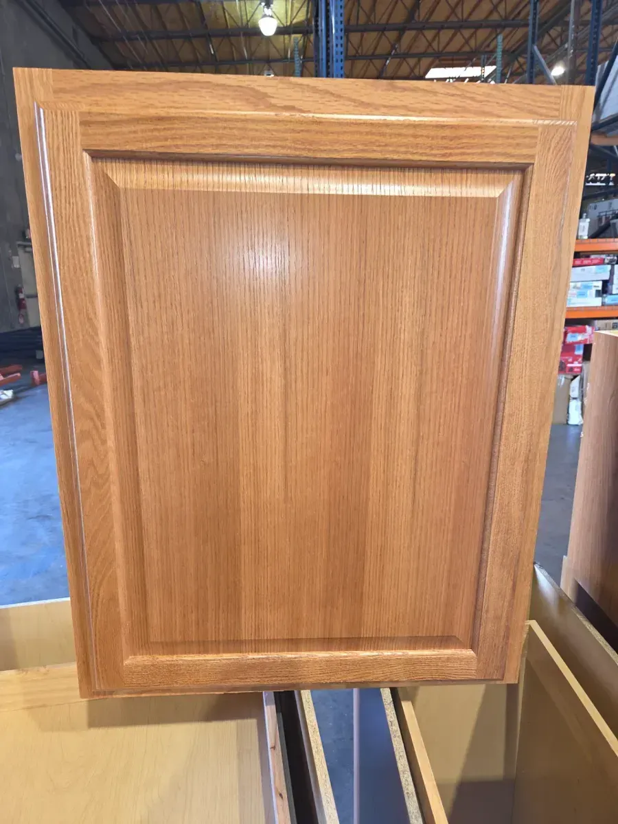 9-Piece Set of Oak Finish Raised Panel Kitchen Cabinets - image 9