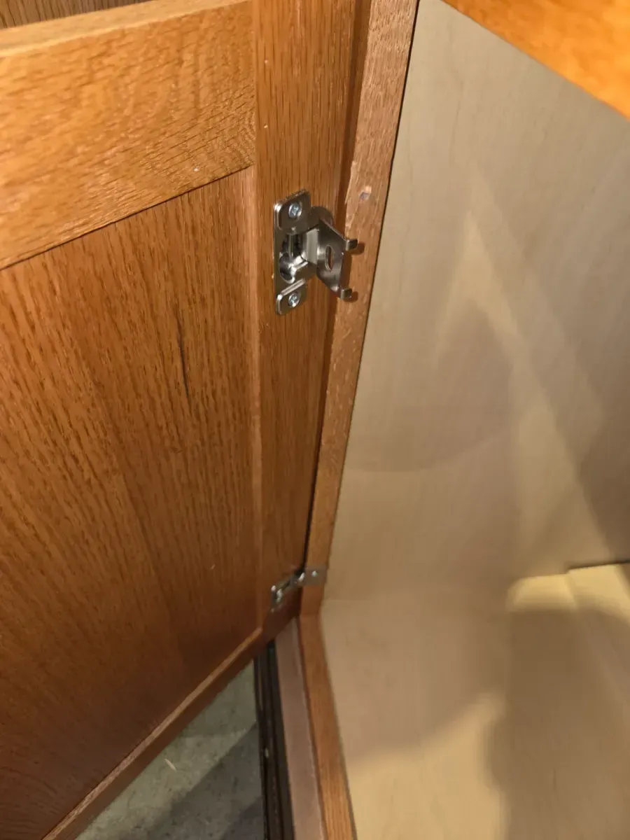 9-Piece Set of Oak Finish Raised Panel Kitchen Cabinets - image 11