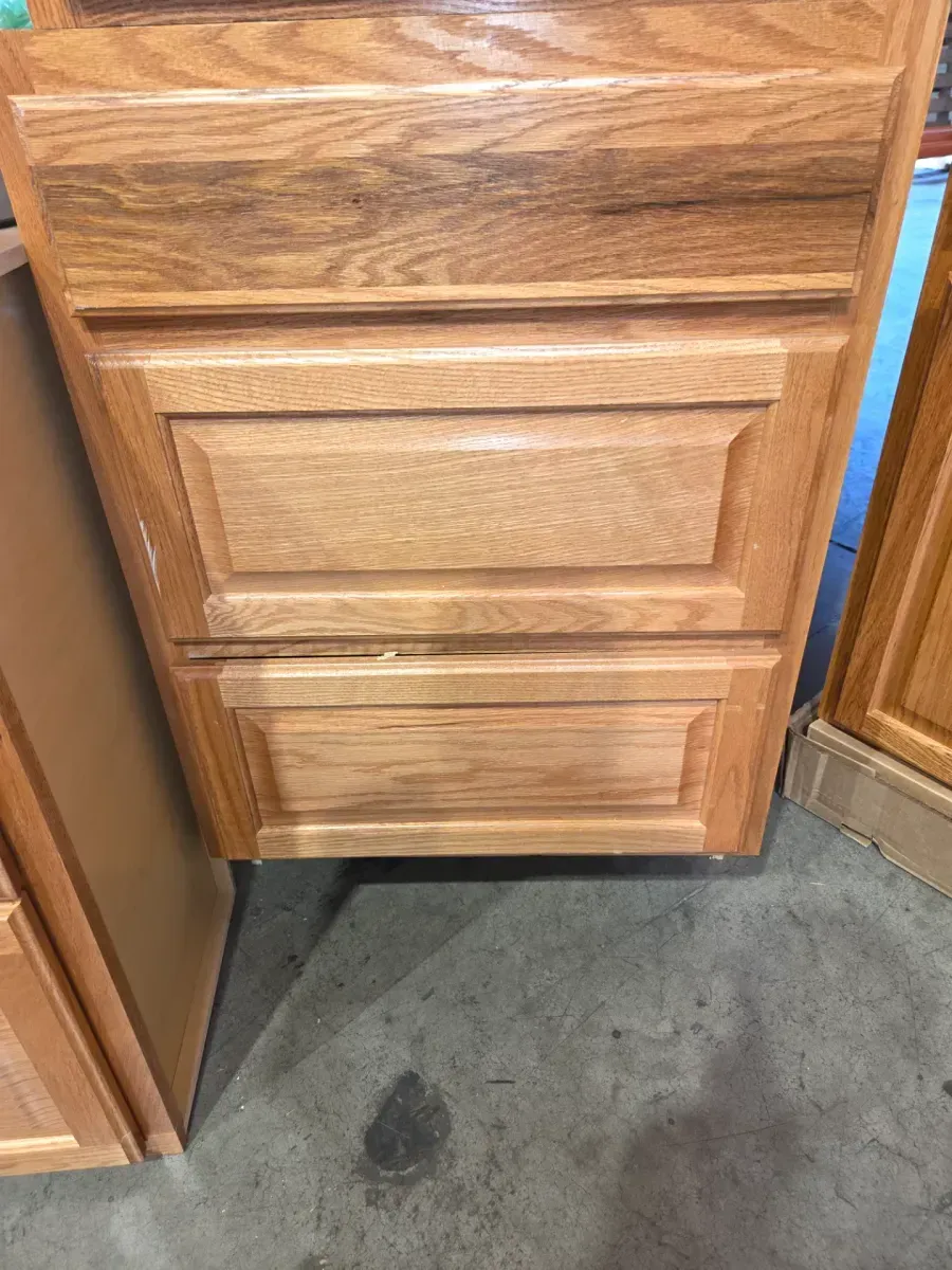 9-Piece Set of Oak Finish Raised Panel Kitchen Cabinets - image 14