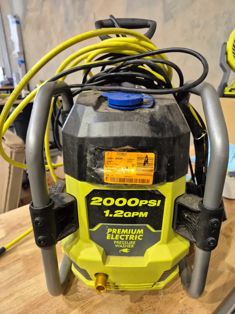 ***It is dirty.***2000 PSI 1.2 GPM Electric Pressure Washer, Foam Blaster, 16 oz. Detergent Refill and 12 in. Surface Cleaner Combo - image 3