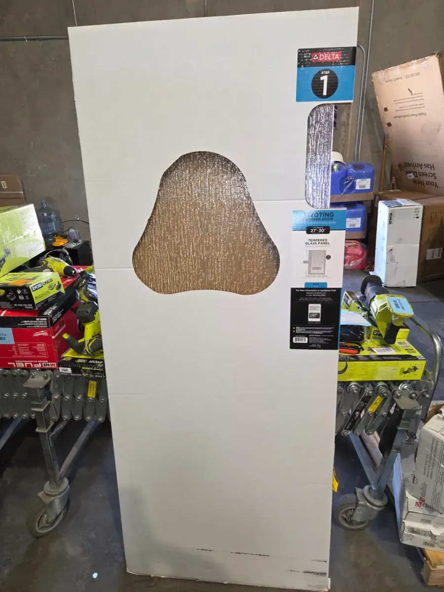 24-3/8 in. x 63-1/8 in. x 1/4 in. (6mm) Frameless Pivoting Shower Door Glass Panel in Rain (For 27-30 in. Doors) - image 5