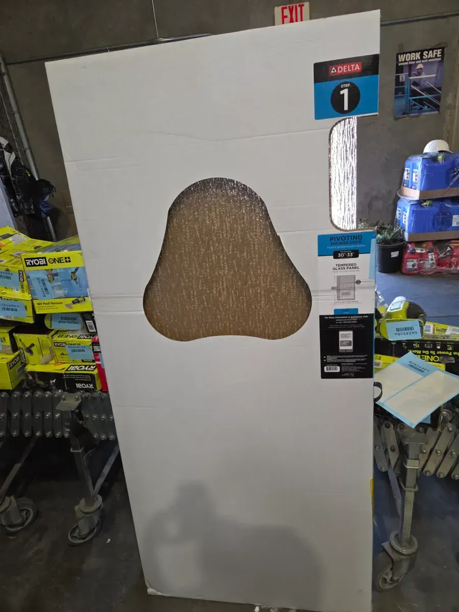 27-3/8 in. x 63-1/8 in. x 1/4 in. (6mm) Frameless Pivoting Shower Door Glass Panel in Rain (For 30-33 in. Doors) - image 3