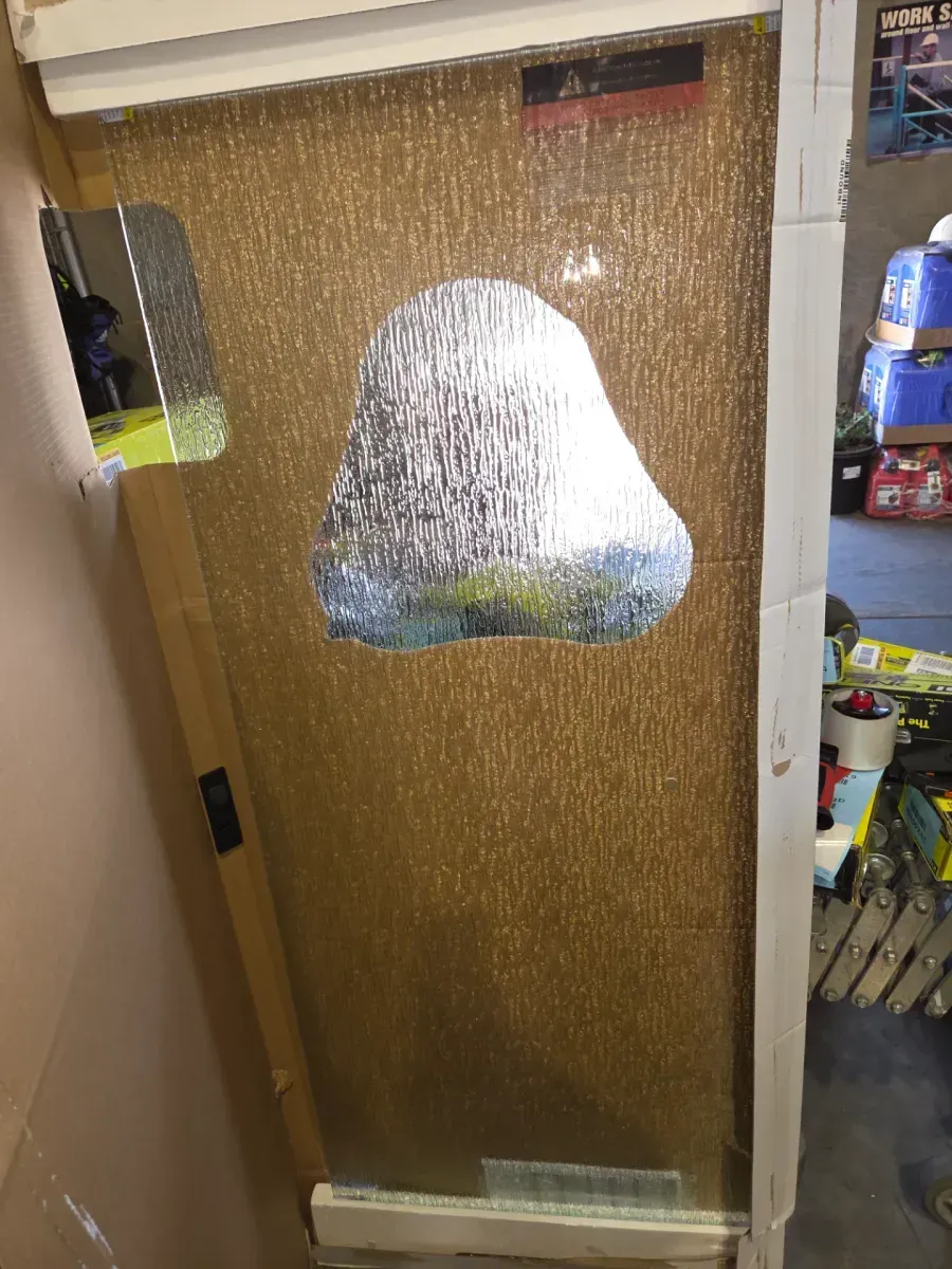 27-3/8 in. x 63-1/8 in. x 1/4 in. (6mm) Frameless Pivoting Shower Door Glass Panel in Rain (For 30-33 in. Doors) - image 4