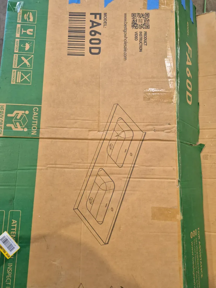 60 in. W x 22 in. D Solid Surface White Vanity Top Rectangular Double Sink Bathroom Vanity Top in Glossy White - image 5