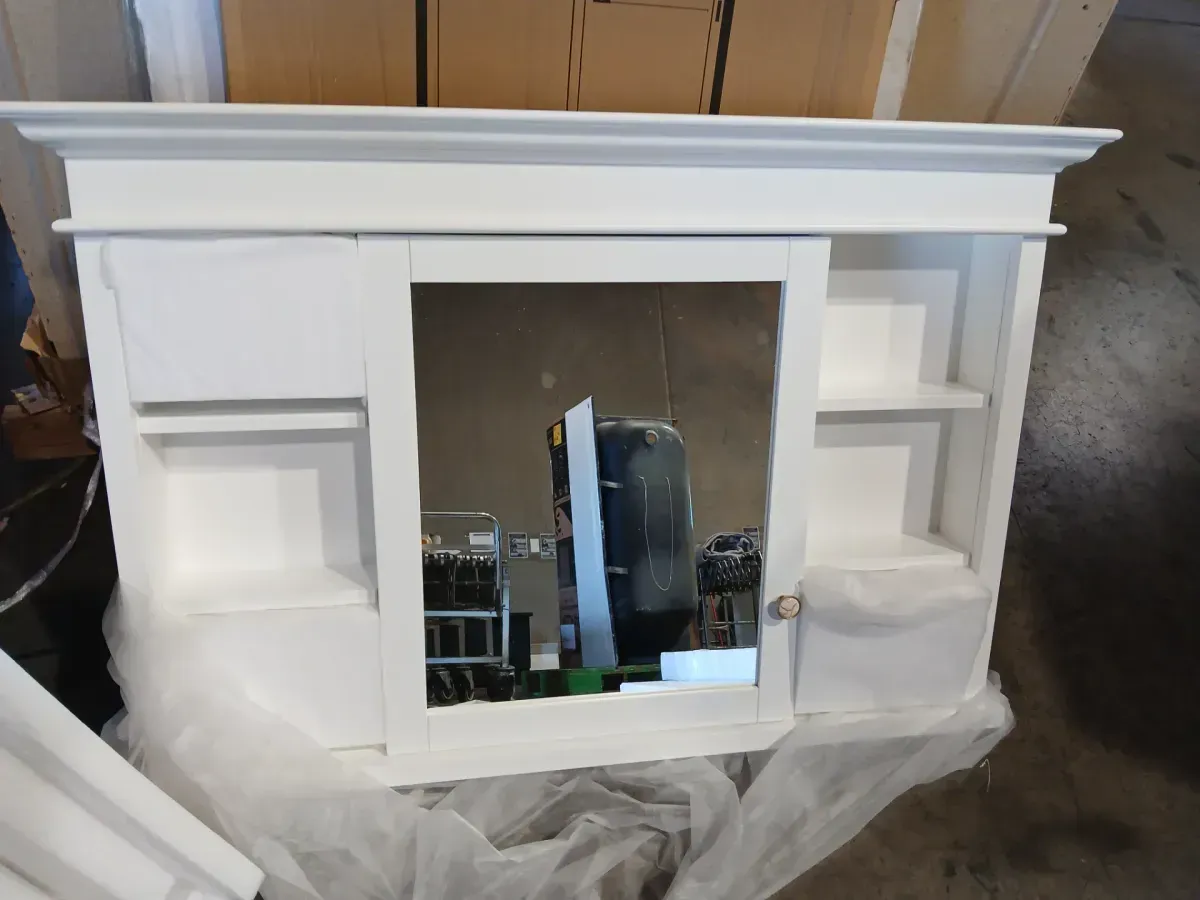 Home Decorators Collection Sturgess 48 in. W x 30 in. H Framed Wall Mount Bathroom Medicine Cabinet in White - image 1