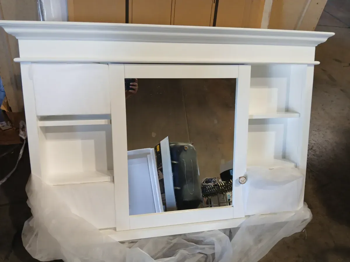 Home Decorators Collection Sturgess 48 in. W x 30 in. H Framed Wall Mount Bathroom Medicine Cabinet in White - image 2