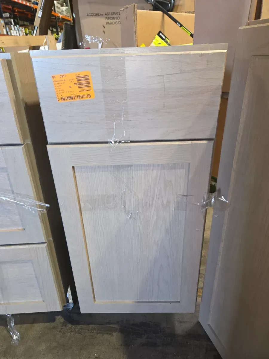 Lot of 5 Assorted Light Oak Finish Kitchen Base Cabinets - image 5