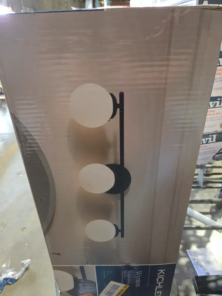 Wynton 24 in. 3-Light Black Mid-Century Modern Bathroom Vanity Light with Satin Etched Cased Opal Glass - image 4