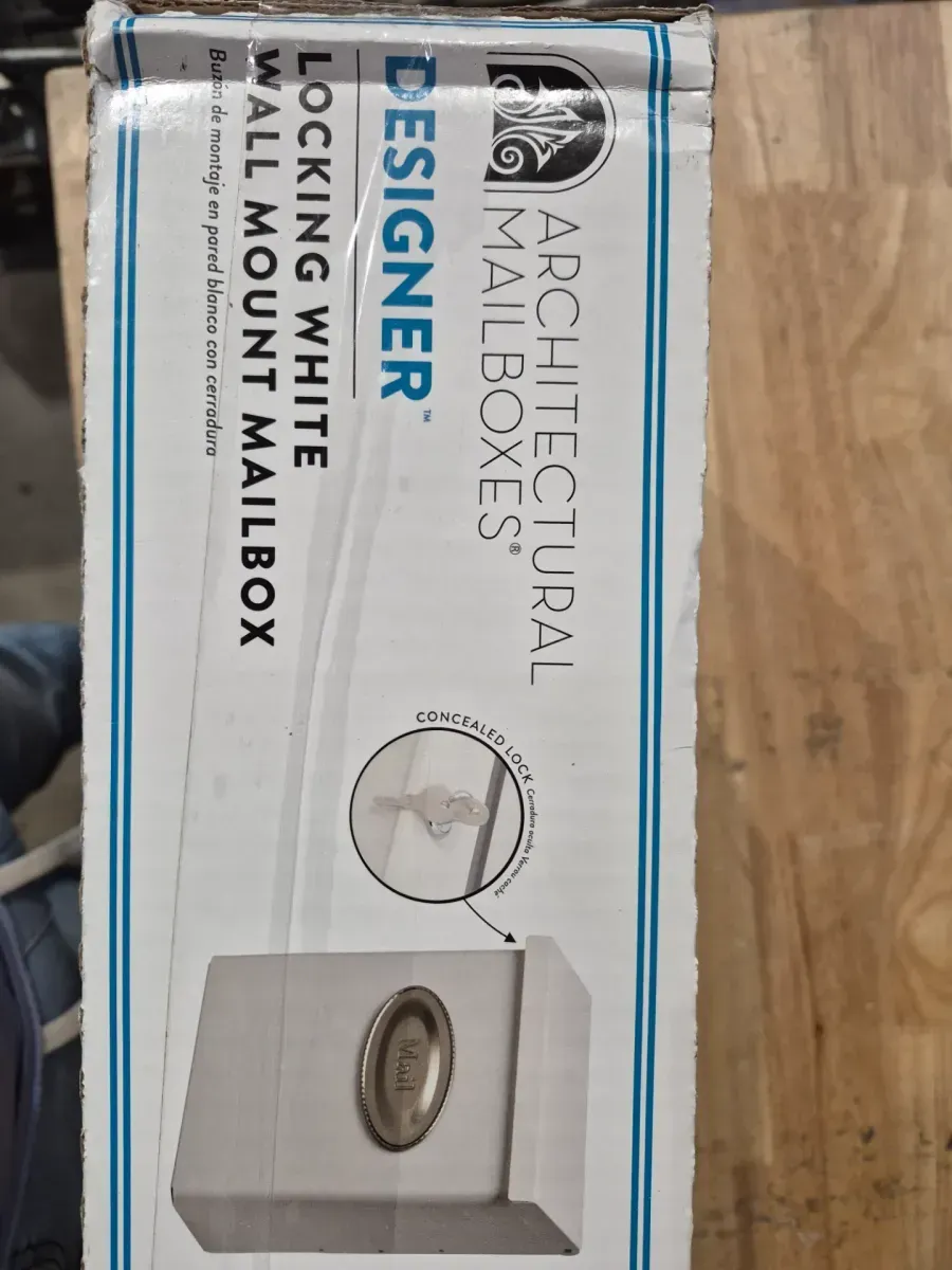 Designer White with Satin Nickel, Medium, Steel, Locking, Wall Mount Mailbox - image 3