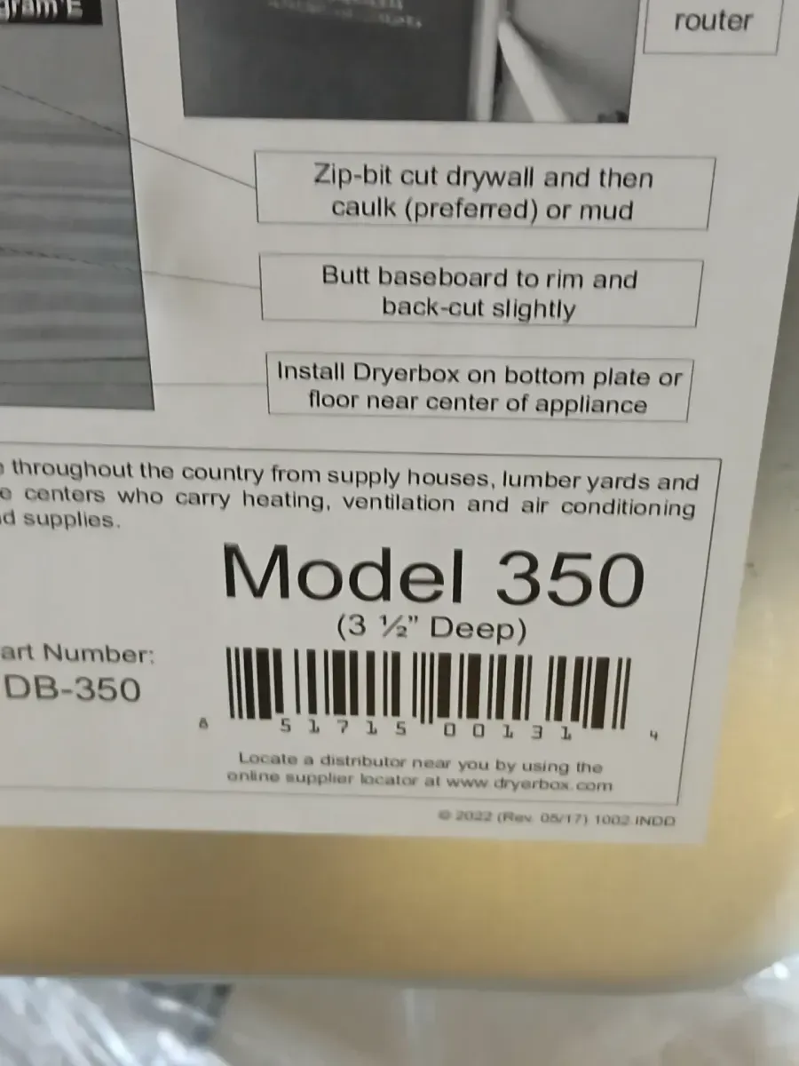 3.5 in. Dryer Box Metal, Recessed, Upward Venting, 2 x 4 Wall - image 4