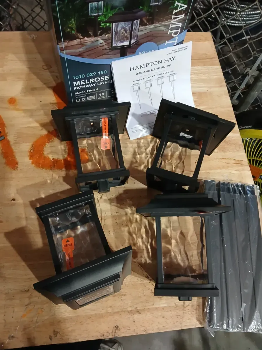 *** Pack of 2 *** Melrose 10 Lumen Black LED Weather Resistant Outdoor Solar Path Light with Plastic Lens (4-Pack) - image 2