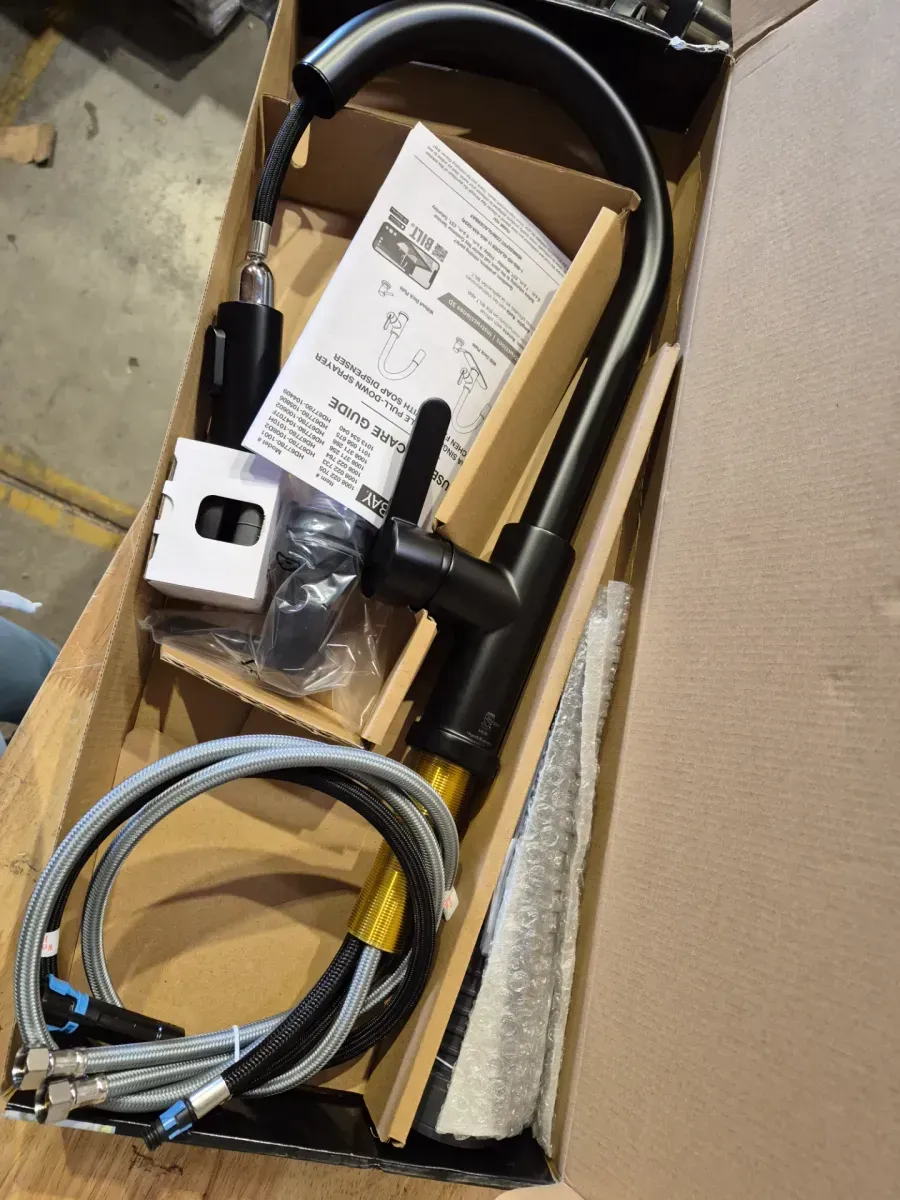 Paulina Single-Handle Pull-Down Sprayer Kitchen Faucet with TurboSpray, FastMount, Soap Dispenser in Matte Black - image 4