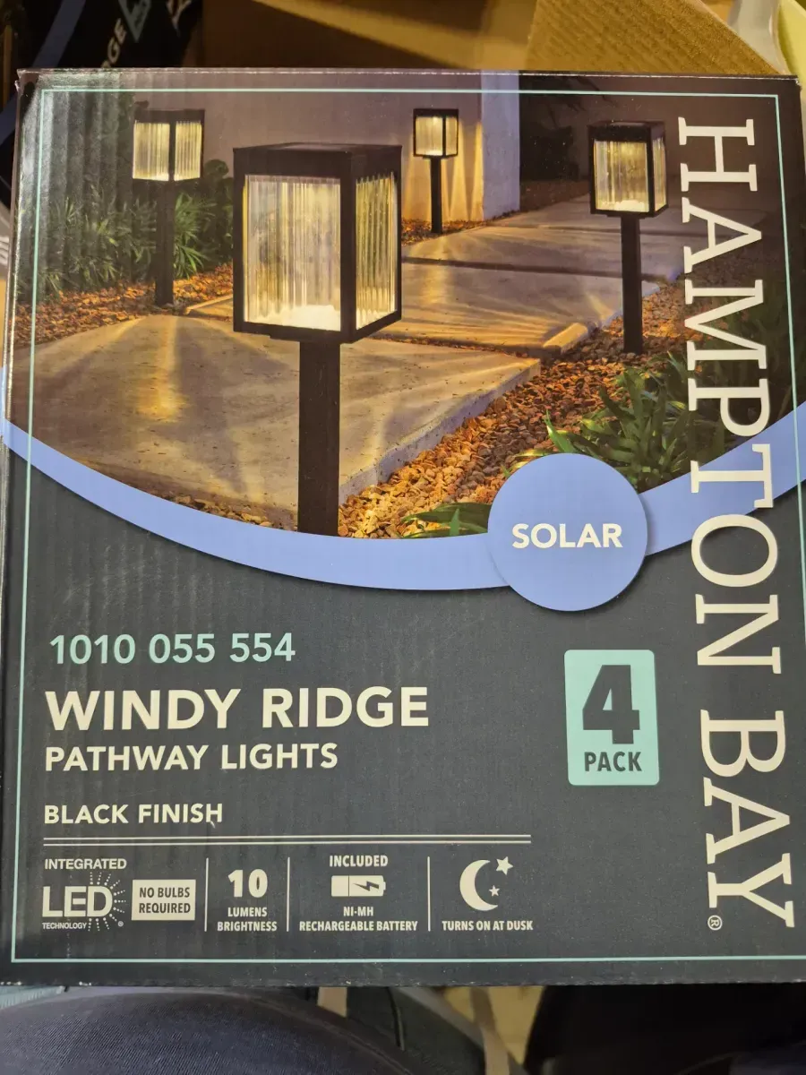 Windy Ridge 10 Lumen Black LED Weather Resistant Outdoor Solar Path Light with Plastic Lens (4-Pack) - image 3