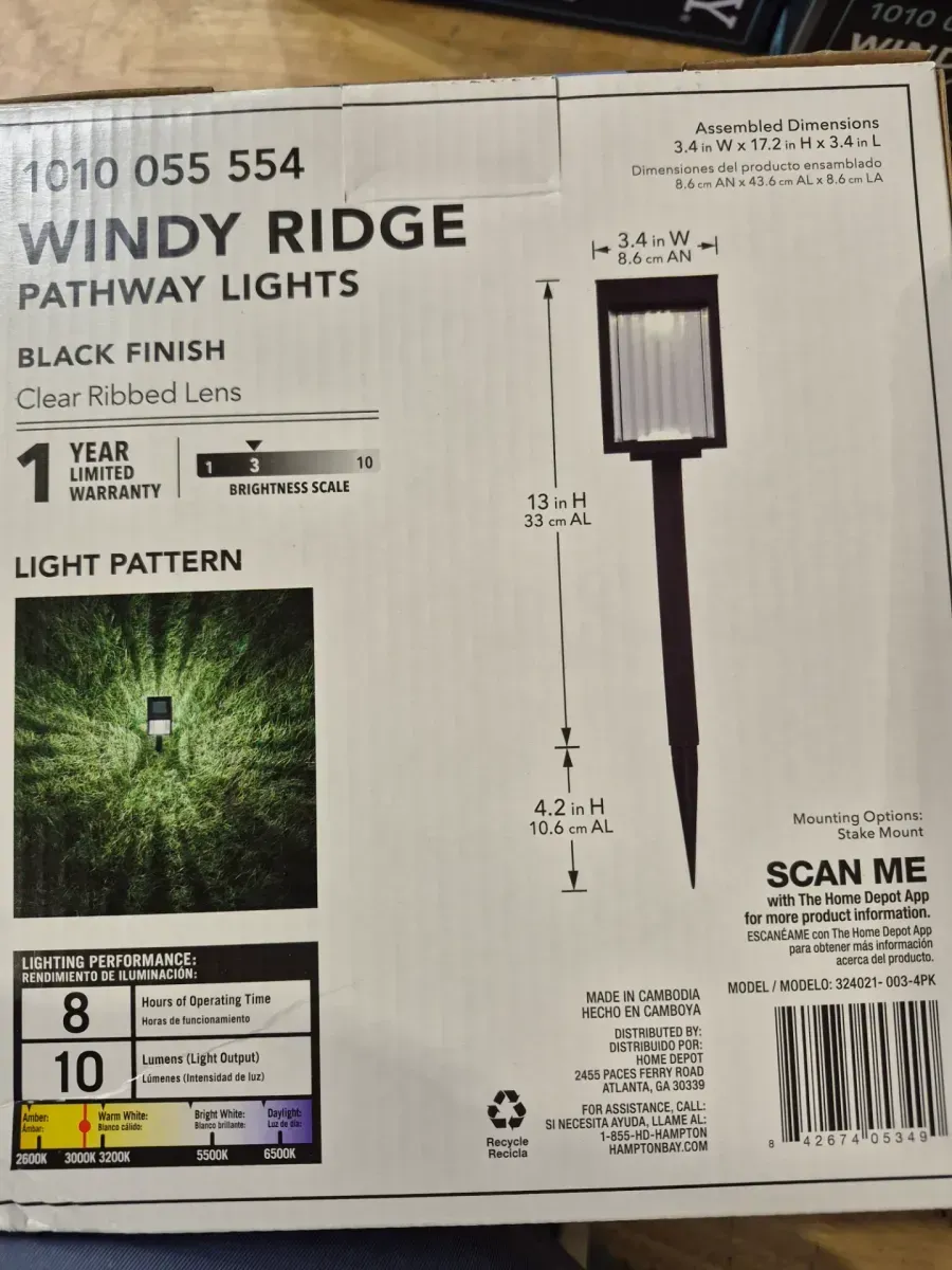 Windy Ridge 10 Lumen Black LED Weather Resistant Outdoor Solar Path Light with Plastic Lens (4-Pack) - image 4