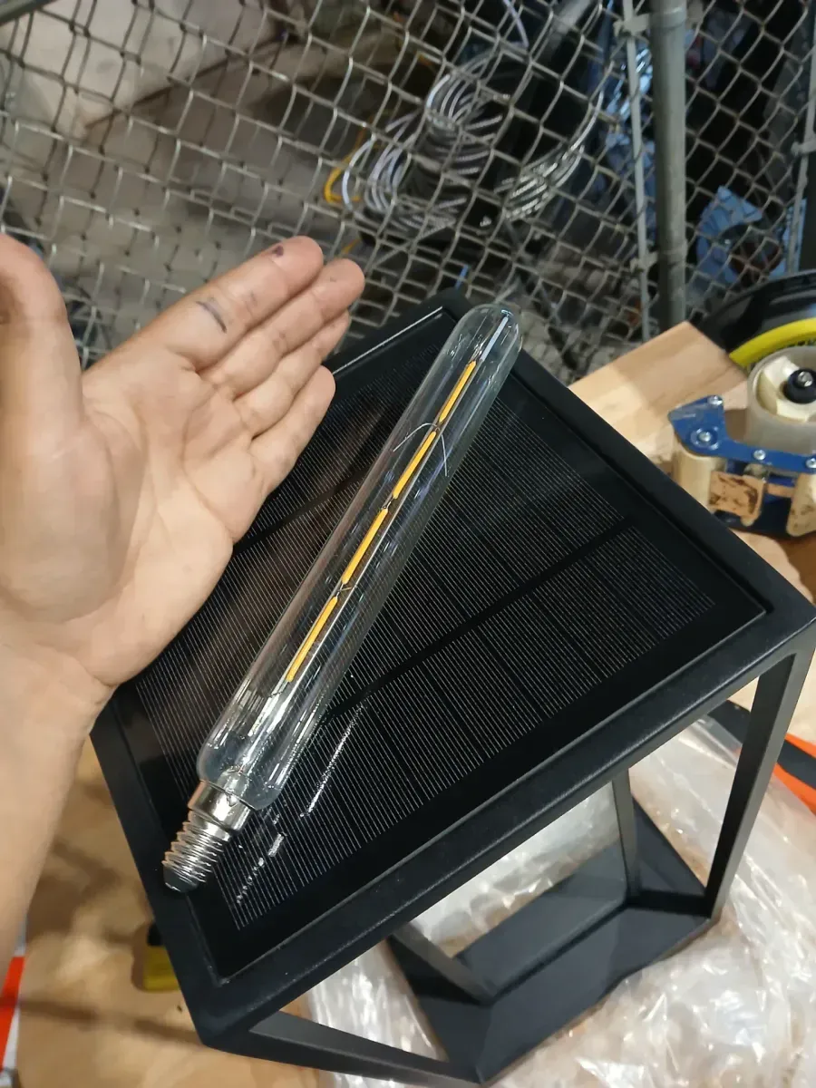 Novaedge 17 in. 1-Light Black Solar Post Light, Outdoor Dusk to Dawn LED w/ LED Edison Bulb Included (Post Compatible) - image 4