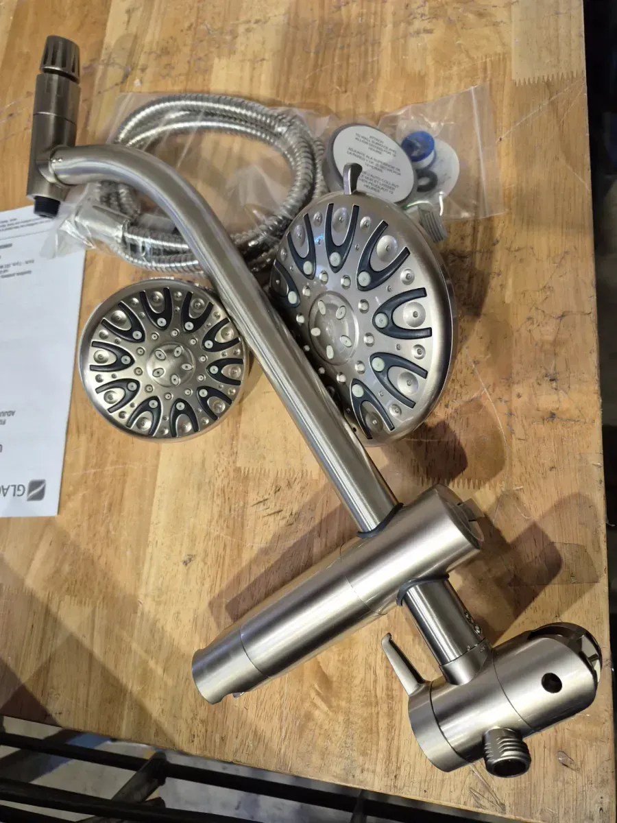 Raincan 6 -Spray Round Shower Head with Adjustable Heads in Brushed Nickel - image 4