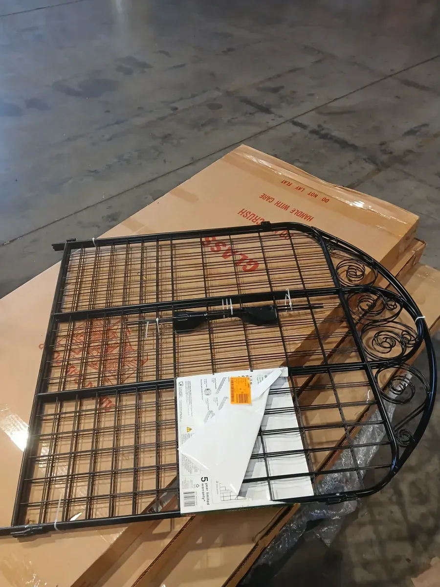 Rockdale 43.8 in. Black Steel Fence Panel (3-Pack) - image 4