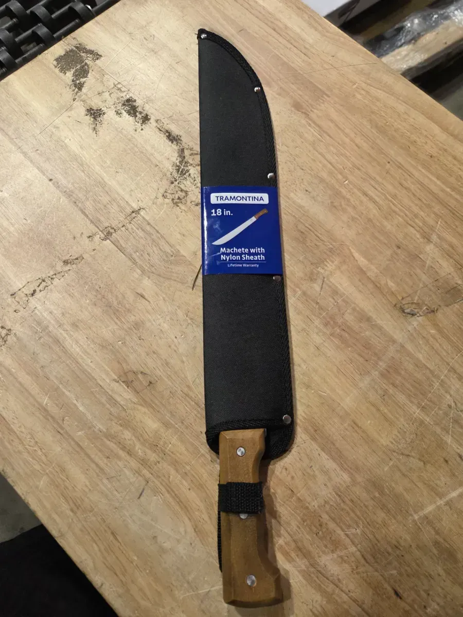18 in. Machete with Carbon Steel Blade and Wood Handle with Nylon Sheath - image 4